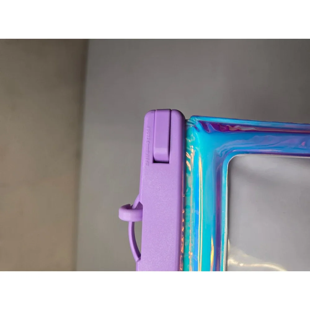Iridescent Waterproof Phone Pouch Universal Case with Adjustable Lanyard Purple